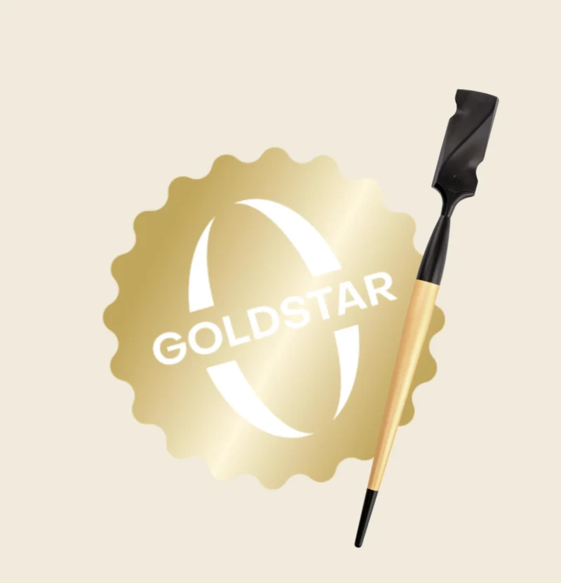 Calligraphy Cut Goldstar-Siegel und goldener Calligraph